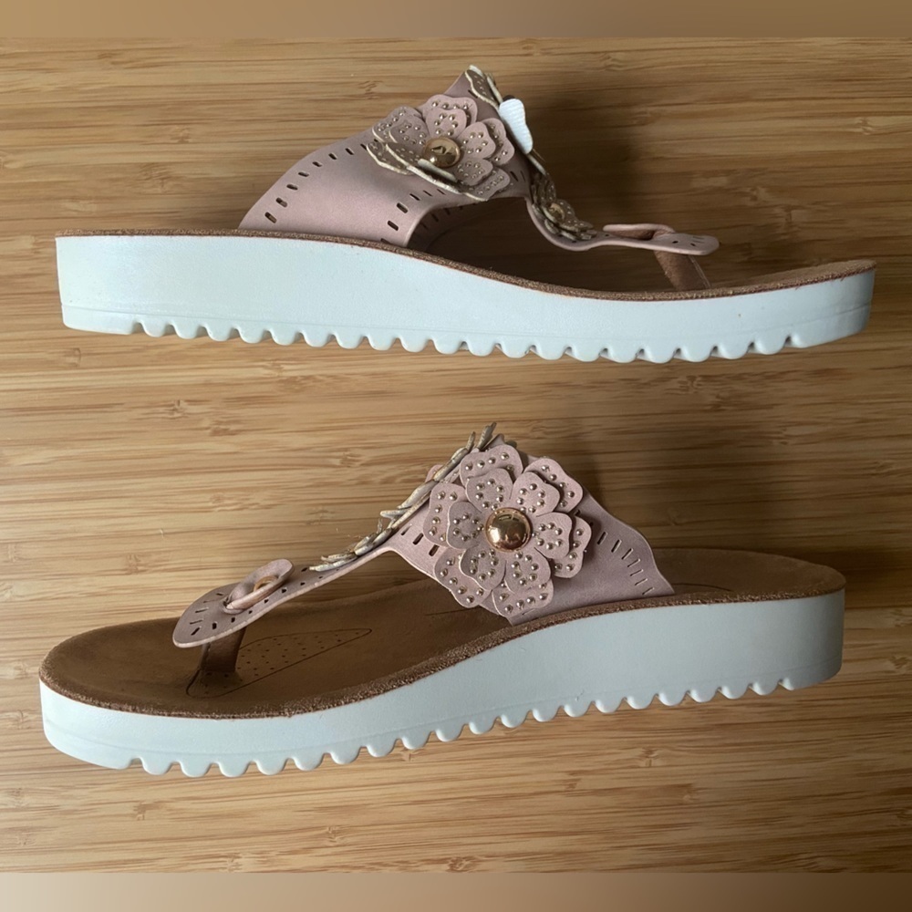 Flexus Platform Sandal Bayview Studded Floral Blu… - image 4